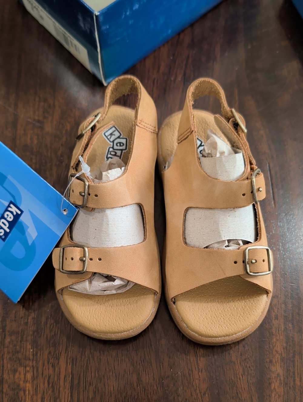 Keds Kids Brown Leather Double-Buckle Sandals